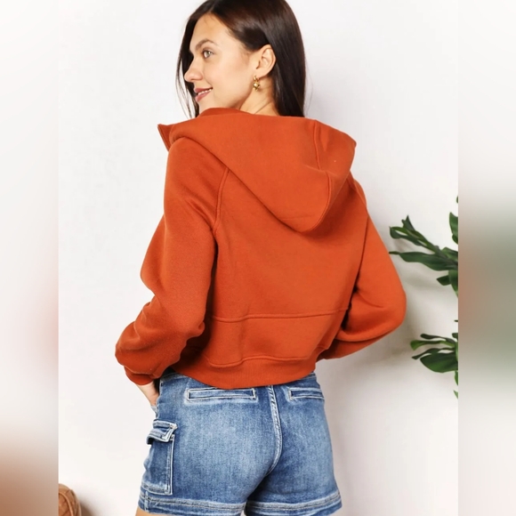 Double Take Half-Zip Long Sleeve Hoodie - Picture 4 of 12